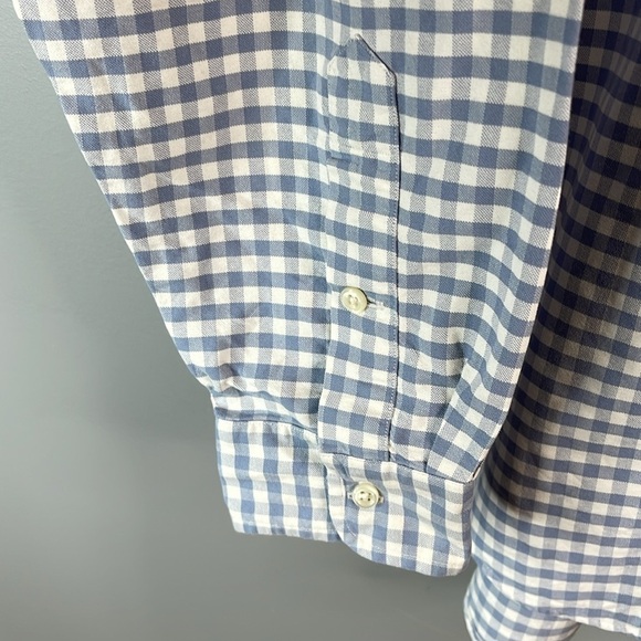 RALPH LAUREN Mens Vintage 90’s The Big Shirt Blue White Buffalo Plaid Oxford L - Picture 8 of 13